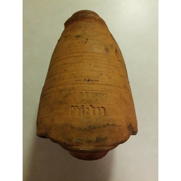 Clay CHICKEN ROASTER C.& M. Hemstock Terra Cotta‎ Vintage - Picture 5 of 8